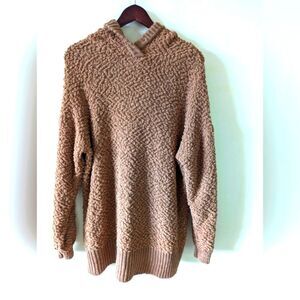 Zenana hoodie marshmallow sweater| ribbed cuffs and hem| popcorn knit size large